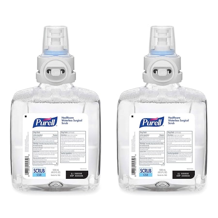 Purell Waterless Surgical Scrub Gel Hand Sanitizer, 1200 mL Refill, Fragrance-Free, For CS-8 Dispenser, 2PK 7869-02